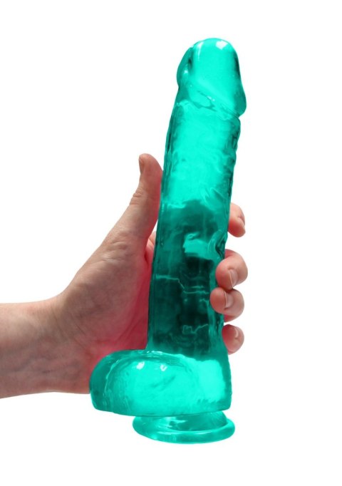 9"""" / 25 cm Realistic Dildo With Balls - Turquoise