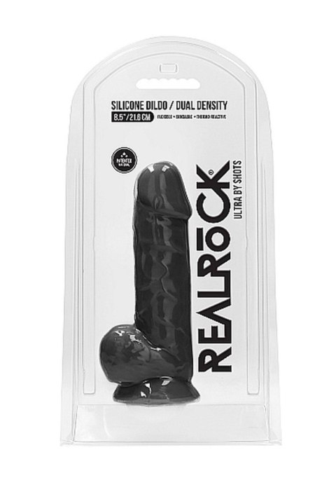 Silicone Dildo With Balls - 21,6 cm - Black