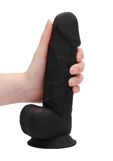 Silicone Dildo With Balls - 21,6 cm - Black