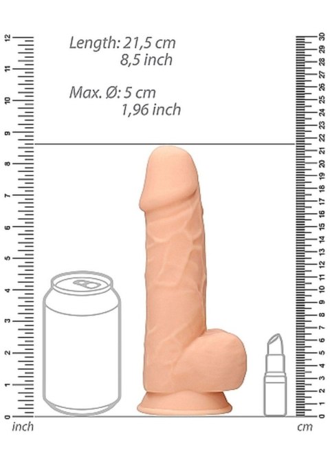 Silicone Dildo With Balls - 21,6 cm - Flesh