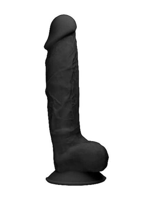 Silicone Dildo With Balls - 22,8 cm - Black