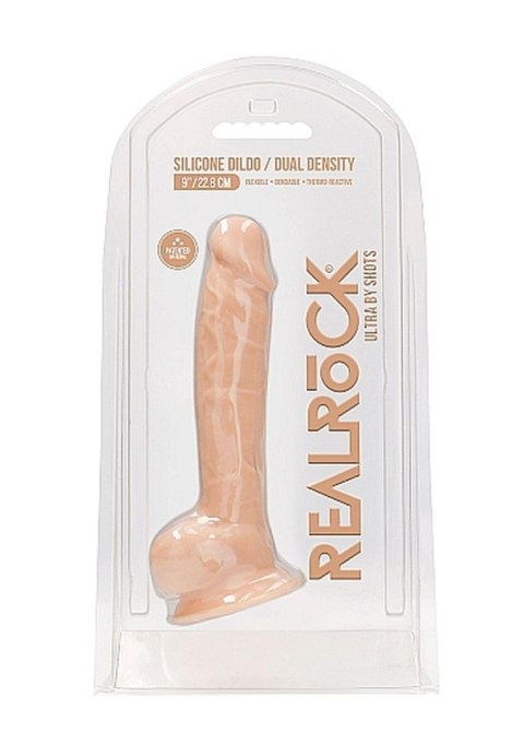 Silicone Dildo With Balls - 22,8 cm - Flesh