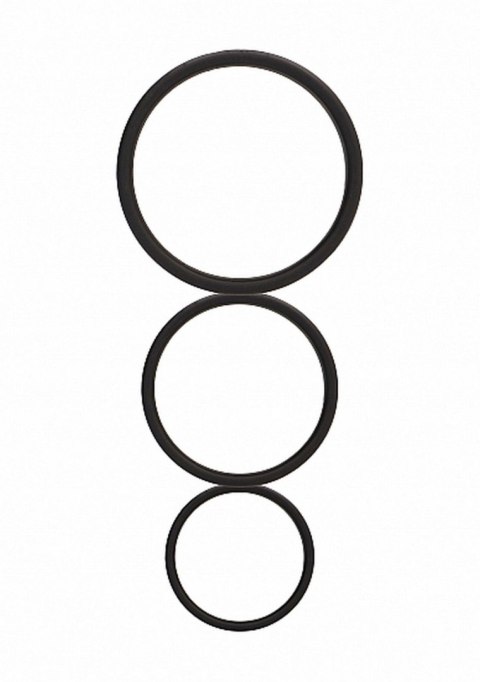 Flat Cock Ring Set - Black