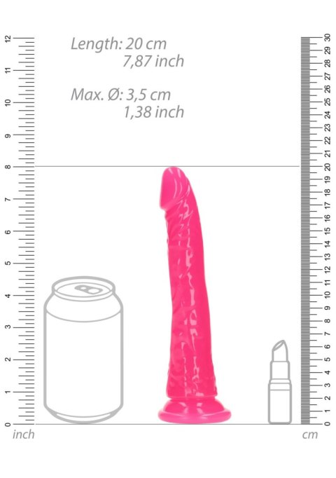 Slim Realistic Dildo with Suction Cup - Glow in the Dark - 7'' / 18 cm