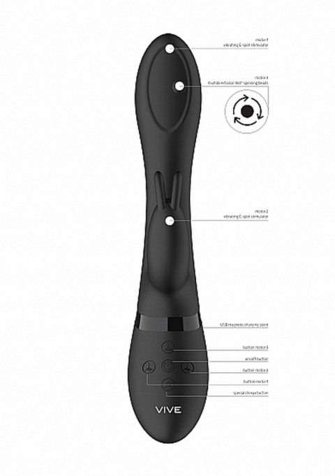 Wibrator Mira - Spinning G-spot Rabbit - Black