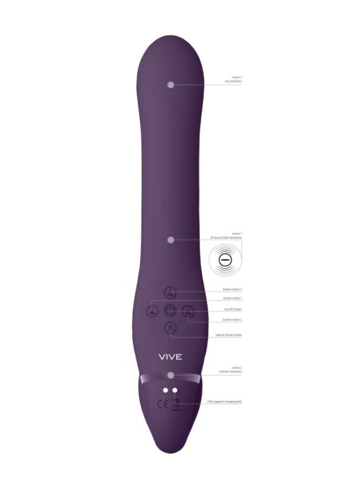 Ai - Dual Vibrating & Air Wave Tickler Strapless Strapon