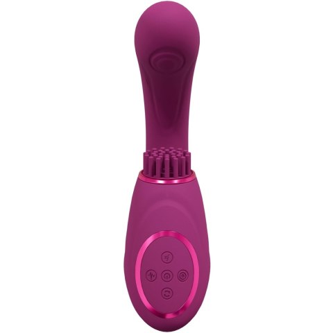 Gen - Rechargeable Triple Action G-Spot Vibrator with Pulse Wave and Vibrating Bristles - Pink