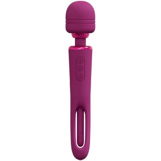 VIVE - Kiku - Rechargeable Double Ended Wand with Innovative G-Spot Flapping Stimulator - Pink