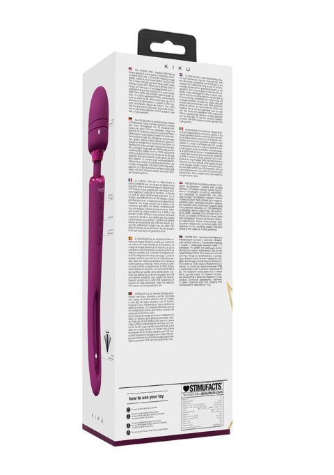 VIVE - Kiku - Rechargeable Double Ended Wand with Innovative G-Spot Flapping Stimulator - Pink