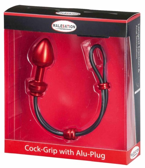 MALESATION Cock-Grip with Alu-Plug medium, red