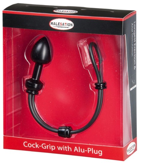 MALESATION Cock-Grip with Alu-Plug small, black