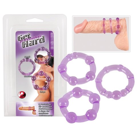 Cock Rings Set "Get Hard" lila