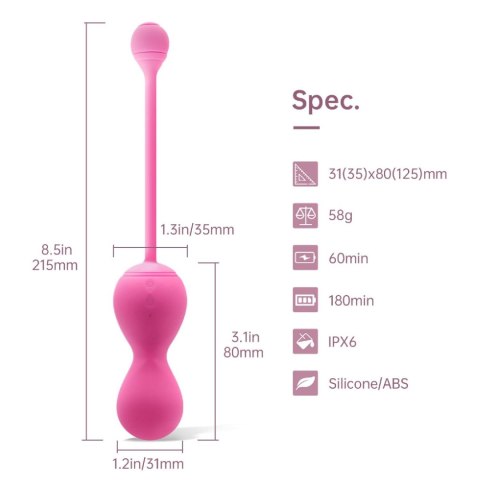 Kulki Kegla z Wibracjami | Smart Kegel Master Balls Pink