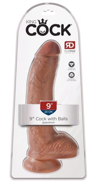 King Cock 9 inch Balls Tan