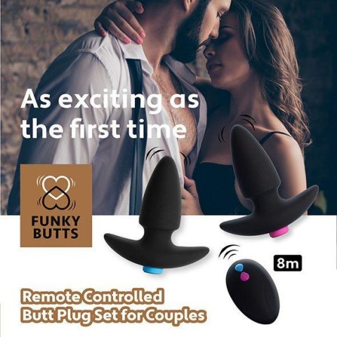 FeelzToys - FunkyButts Remote Controlled Butt Plug Set for Couples