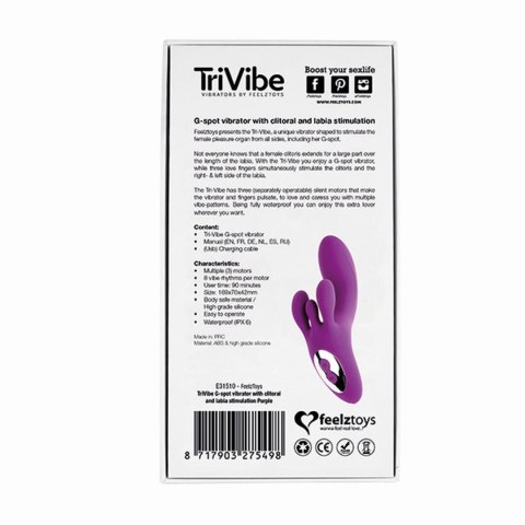 FeelzToys - TriVibe G-Spot Vibrator with Clitoral & Labia Stimulation Purple