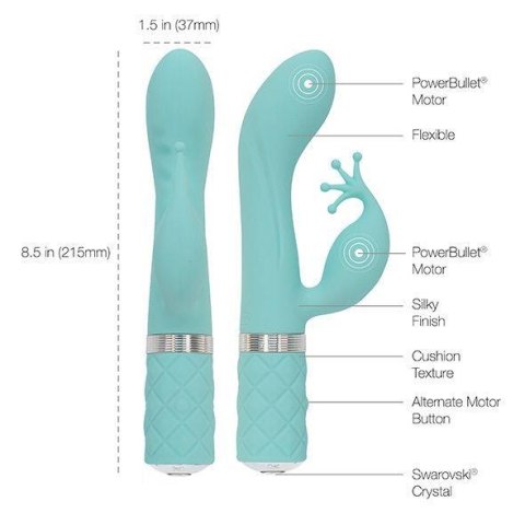 Pillow Talk - Kinky Rabbit & G-Spot Vibrator Teal