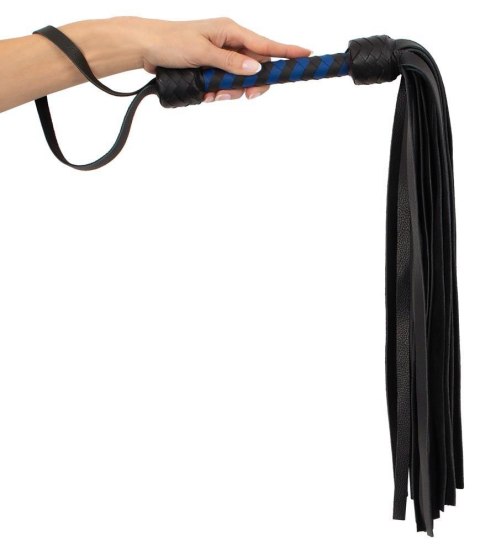 Leather flogger black/royal